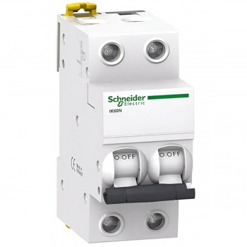 Întreruptor automat Schneider Electric Acti9 iK60N 2P, 16 A, curba C, 6 kA, șină DIN, 220-240 V A9K24216