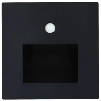 Подсветка ступеней встраиваемая LED Horoz Electric DIAMOND 1 Вт, 4200К, датчик движения 180 градусов, IP20, 180-265 В, 86х86 мм, черная 079-026-0001