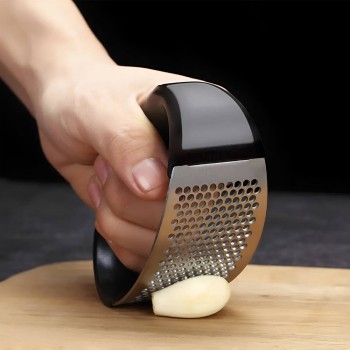 Пресс для чеснока рокер BARONESS нержавеющая сталь, черная ручка BR13024