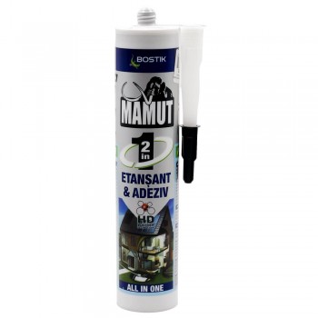 Ermetic silicon Bostik Mamut 2 în 1 negru universal 290 ml