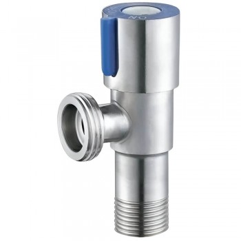 Кран для стиральной машины Hydro-S 1/2" х 3/4", нержавеющая сталь, синяя ручка (Арт. 0400466)