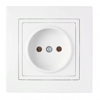 Priză BYLECTRICA УЮТ, 1 loc, instalare ascunsă, albă PC16-344