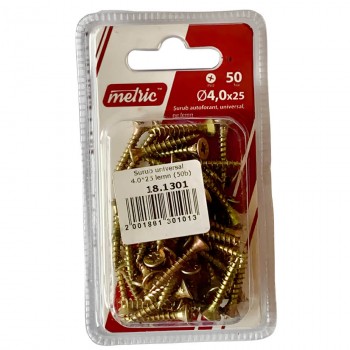 Șuruburi universale pentru lemn Metric 4x25 mm zincate 50 bucăți (Art. 88619)
