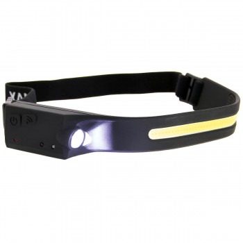 Налобный фонарь светодиодный XPE и COB, датчик движения, USB зарядка, индикатор заряда, широкий луч