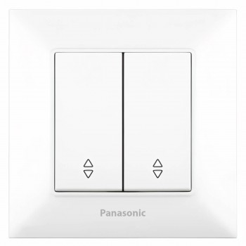 Переключатель двухклавишный проходной Panasonic белый Arkedia Slim WNTC0011-2WH