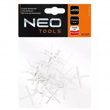 Крестики для плитки NEO Tools 1.5 мм, 200 штук (Арт. 61-107)