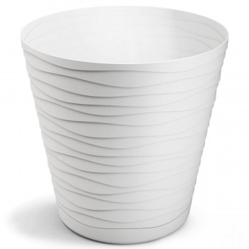 Ghiveci pentru flori Don-Plast Tedi DT21, d.210x210 mm, din plastic, alb