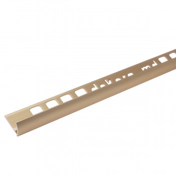 Profil din aluminiu pentru gresie Z8 Dekora 8 mm, colț extern, Gold Matt, 2.5 m