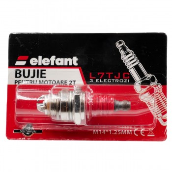 Свеча зажигания для 2-тактных двигателей Elefant L7TJC, M14х1,25 мм, 3 электрода