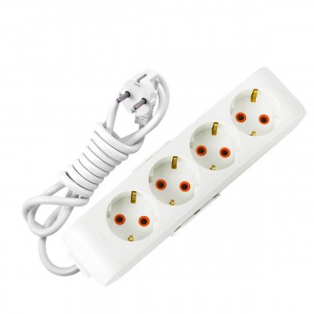 Prelungitor casnic Viko cu împământare 3 m 16 A 230 V 4 prize IP20 PVS 3x0.75 mm2 alb 90114403