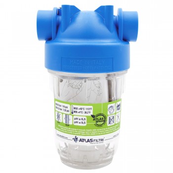 Корпус фильтра ATLAS FILTRI DP 5 для холодной воды 1/2 ВР х 1/2 ВР прозрачный
