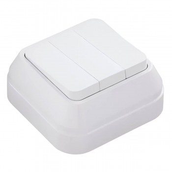 Întrerupător triplu cu instalare deschisă Makel 10 A, 250 V, alb, IP20 451A6M