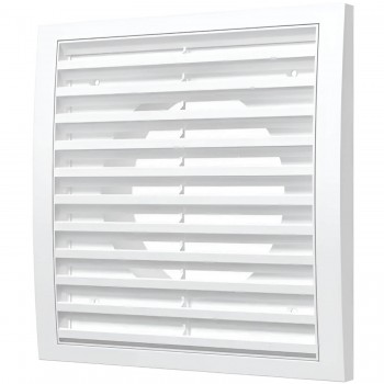 Grilă de ventilație pentru evacuare ERA 200x200 mm, cu flanșă d.125 mm, ABS, albă, 2020RR12,5F