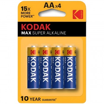 Щелочные батарейки Kodak MAX Super Alkaline AA LR6 1.5 В, 4 шт.