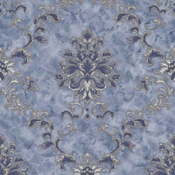 Обои виниловые на бумажной основе Саратовские Обои Кардинал 01 темно-синий 0,53 х 10,05 м