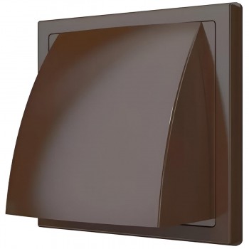Ieșire de ventilație ERA pe perete cu flanșă și supapă de reținere 150x150 mm d100 mm maro 1515К10ФВ
