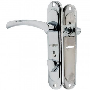 Set de mânere pentru ușă pe placă, cu blocator, EADER 42-343 R CP, dreapta, crom