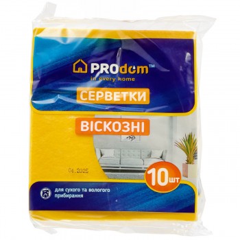 Салфетки вискозные для уборки PROdom 30х36 см, 10 шт, универсальные