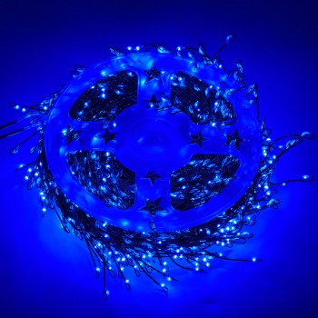Гирлянда светодиодная 1000 лампочек, 30 м, синий свет, зелёный провод