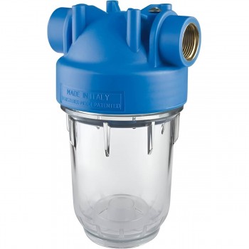 Carcasă pentru filtru Atlas Filtri DP 5 Mono, 3/4", transparentă, pentru apă rece (5")