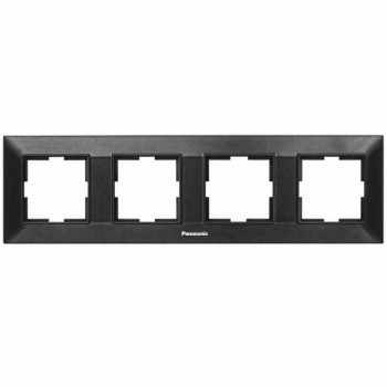Rama cu 4 locuri Panasonic Arkedia Slim orizontală, neagră, 84x301,5x10 mm WNTF08042BL