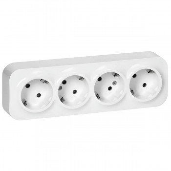 Priză aplicată ORNO ToDo cu 4 locuri Schuko 2P+E 16 A IP20 albă 220-240 V (OROE7210GSW)