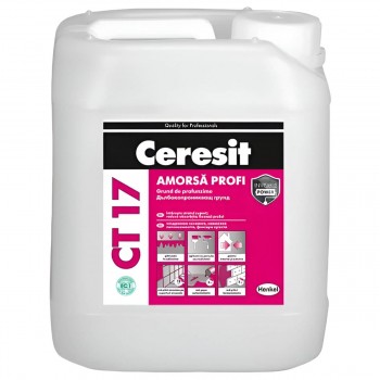 Grund cu pătrundere adâncă Ceresit CT 17, universal, pentru interior și exterior, 10 L
