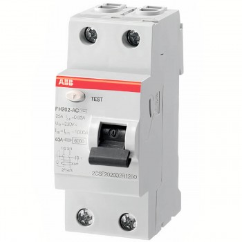 Întrerupător automat diferențial ABB FH202 AC-25/0,03 25A 30mA 2P 2CSF202002R1250