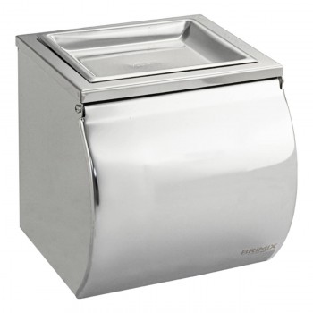 Suport pentru hârtie igienică Brimix cu capac din metal crom 79909