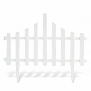 Садовое ограждение для газона и клумб Aleana Заборчик, пластиковое, 4 секции, 64x55 см, 2,56 м (Арт. 114042)