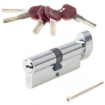 Mecanism cilindric Code Deco ZM-90-C-CR crom 45x45 mm, 5 chei
