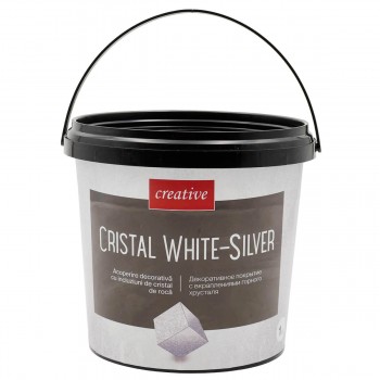 Acoperire decorativă perlată Creative Cristal White Silver 1 kg, pentru interior