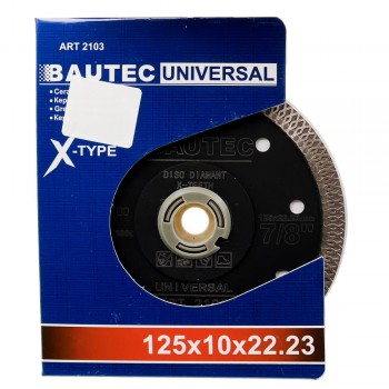 Disc diamantat BAUTEC UNIVERSAL 125x10x22.23 mm (Art. 2103)