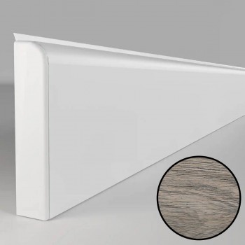 Plintă de pardoseală PVC Comfort Classic 80 mm cu canal pentru cabluri, Secuoia gri 435, 2,2 m