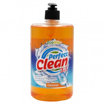 Gel pentru spălat vase EcoMax Perfect Clean 3 în 1 Portocală, 1 L, universal, cu dozator