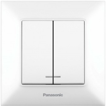 Întrerupător ascuns două butoane Panasonic indicator Arkedia Slim (WNTC00102WH)