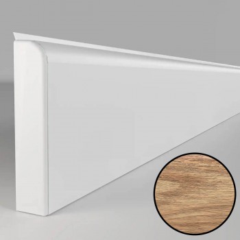 Plintă de pardoseală PVC Comfort Classic 80 mm cu canal pentru cabluri, Stejar Cappuccino 219, 2,2 m
