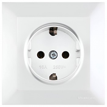 Priză instalare ascunsă Candela albă 2P+E 16 A Mutlusan 21 256 000 201
