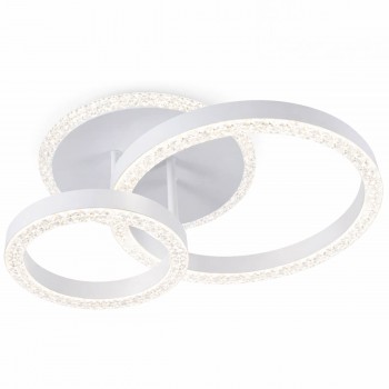 Люстра светодиодная потолочная кольца 1+1, белая 6115Y-1+1 WH