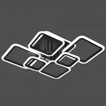 Люстра светодиодная потолочная, черная, квадраты 26157/2+2+2T Black