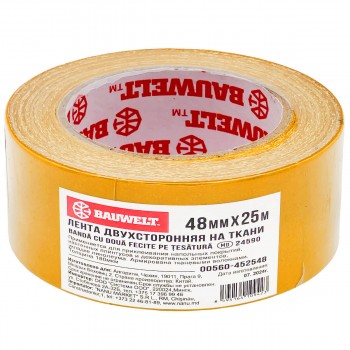 Лента двухсторонняя на ткани Bau Welt 48 мм х 25 м 00560-452548
