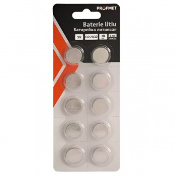 Батарейка литиевая Profmet CR2032 3 В, набор 10 шт