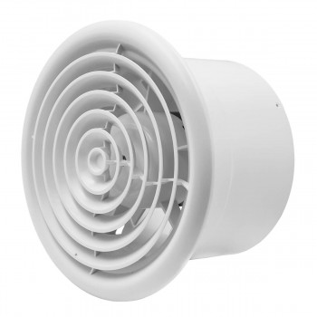 Ventilator axial de evacuare pentru montare pe perete sau tavan VentEurope Circle 125, d.125 mm, alb