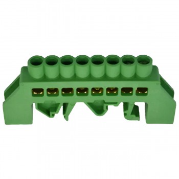 Șină zero izolată KASAN pe DIN-35, 6x9 mm, 8P, verde