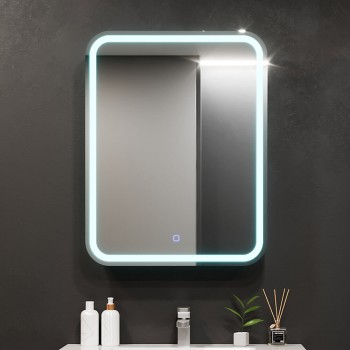 Dulap cu oglindă pentru baie Bayro Sonata LED touch 600x760 mm deschidere pe dreapta alb