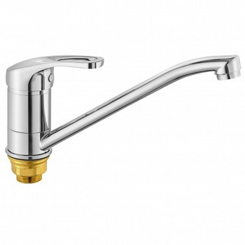 Смеситель для кухни Rossa Bianca однорычажный, хром, с длинным изливом