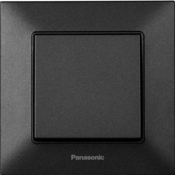 Выключатель одноклавишный Panasonic Arkedia Slim черный, скрытый монтаж, 16А, IP20, с рамкой WNTC00012BL