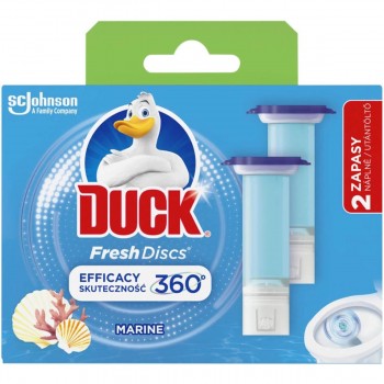 Discuri pentru toaletă Duck Fresh Discs Marine, 2 x 36 ml (72 ml), 12 discuri, protecție anti-calcar