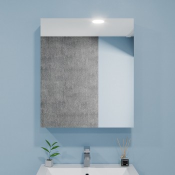 Зеркальный шкаф Bayro Optima 600х700 мм, белый матовый