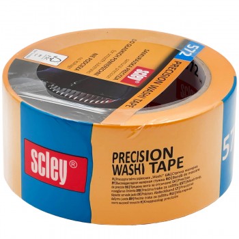 Bandă de mascare SCLEY 572 Washi 48 mm x 33 m, galbenă, ultra subțire, acril (art. 0300-723348)